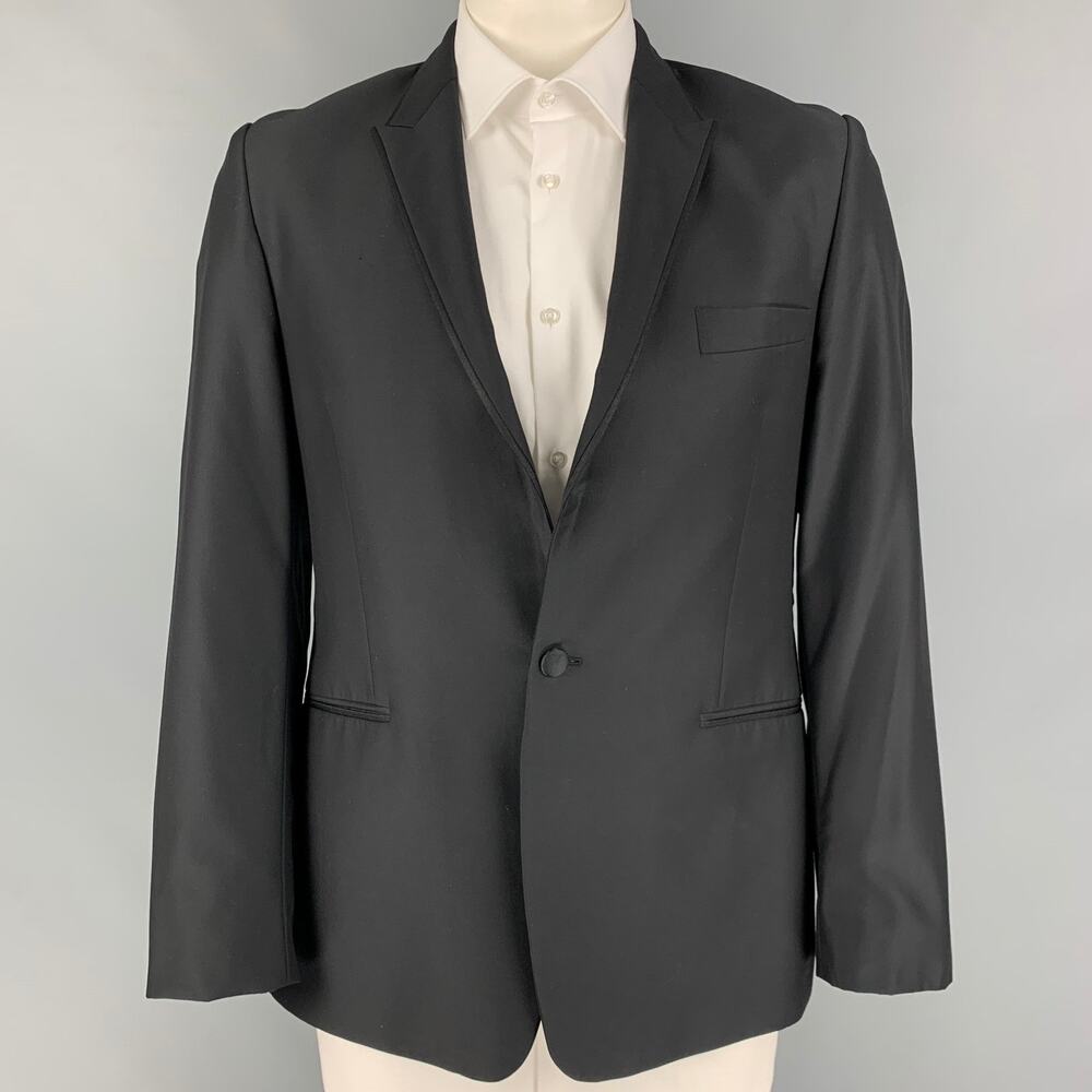PAUL SMITH Size 42 Black Wool Peak Lapel Sport Coat